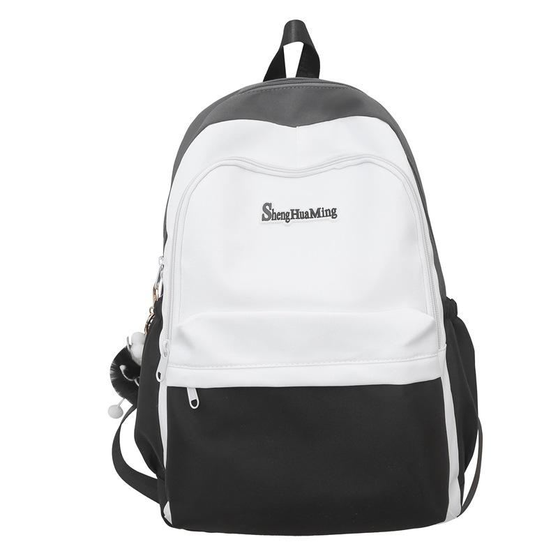 Female Block Color Backpack Girls School Bag Junior High School Student Backpack