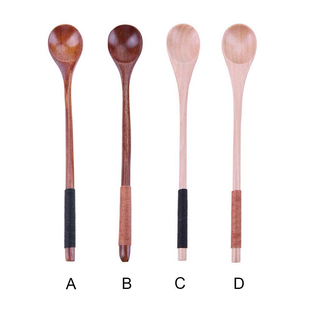 Десертная Прочная Чайная ложка Кухонная Посуда Длинная ручка Деревянная ложка Суповая ложка Кофейная ложка Ложки