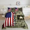 Grey Camo Comforter Bedding Set Full Size, Camouflage Army Design Bedding Collections For Kid Boy, Soft All-Season Bed Set