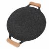 Black Korean Grill Pan Stone Coating Cooking Plate Easy to Clean BBQ Griddle  Tabletop BBQ