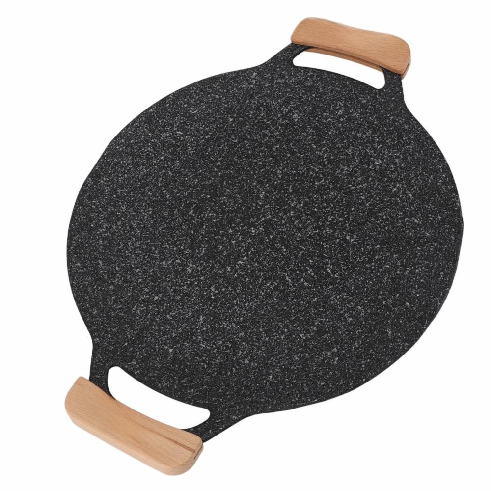 Black Korean Grill Pan Stone Coating Cooking Plate Easy to Clean BBQ Griddle Tabletop BBQ