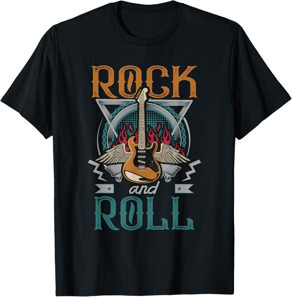 Винтажная ретро футболка 80-х Rock & Roll Music Guitar Wings Унисекс