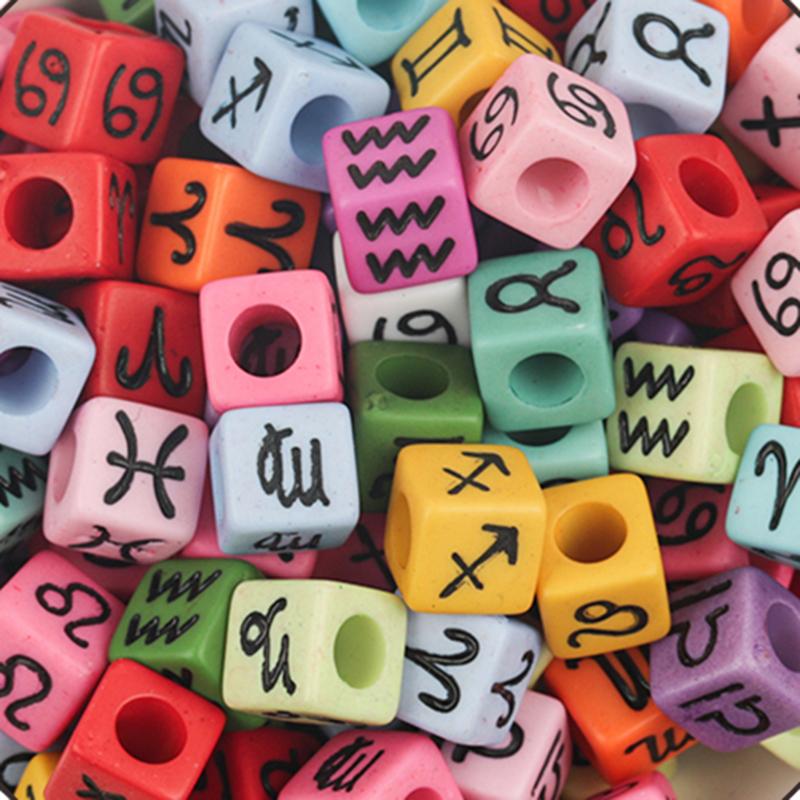 100Pcs/Lot Trendy Acrylic Square Alphabet Beads Large Hole Letter Loose Spacer Bead Jewelry Handmade Bracelet Making Supplies