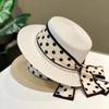 Sun Protection Straw Hat Wide Brim Bucket Hats Elegant French Flat Top Hat  Summer