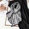 Spring new herringbone pattern pointed corner streamer silk scarf women's double-sided two-color large streamer with high-end floral scarf