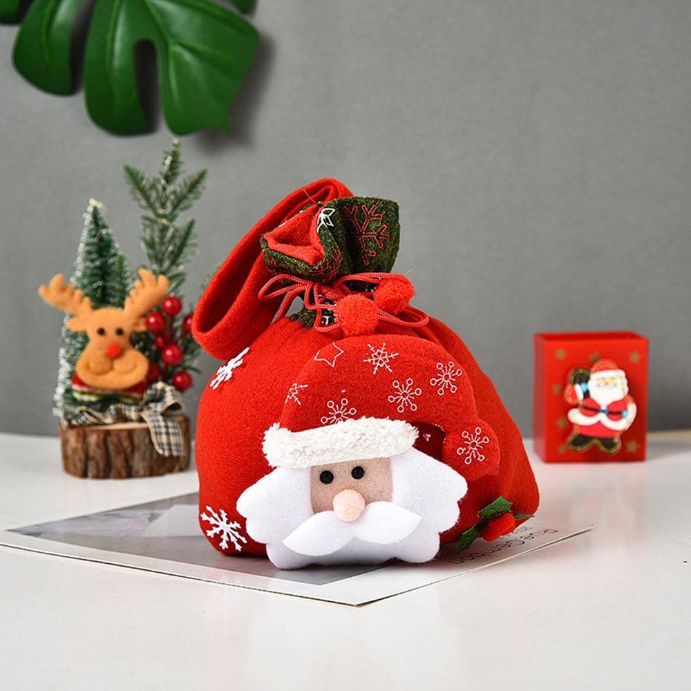 Snowman Santa Claus Storage Bag Candy Bags Christmas Gift Bag Xmas Drawstring Bags Wrapping Pouch