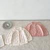 2024 Autumn New Baby Girl Cotton Knitted Top Jacket Baby Foreign Style Hand Hook Bubble Cardigan Sweater