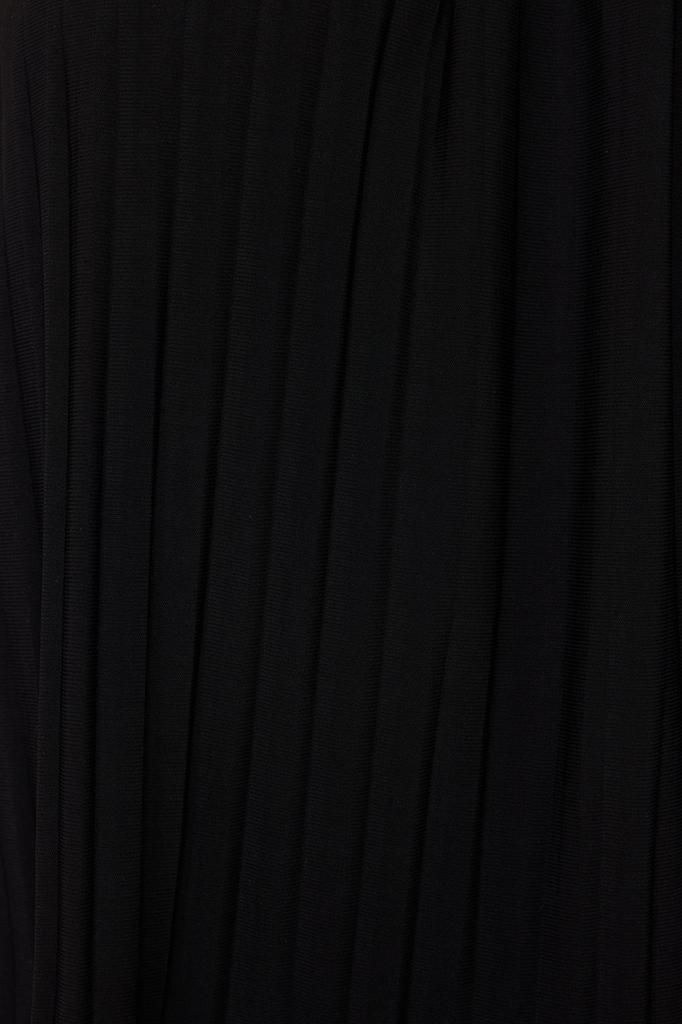 Women's Fashion New Blouse Black Pleated Halter Collar Regular Normal Fit Flexible Knitted Blouse