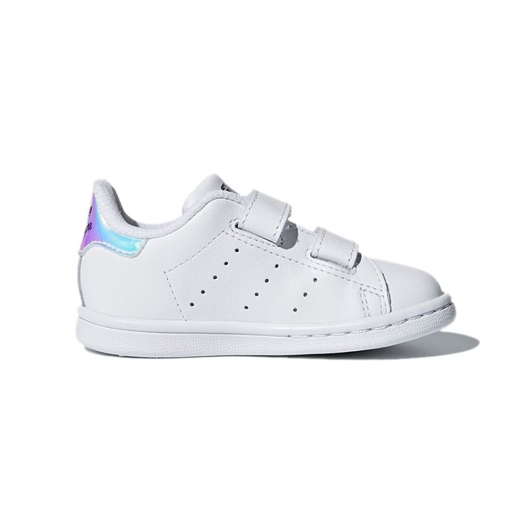 Adidas Оригинальные Stan Smith Series Повседневные Удобные Прочные Низкие Кроссовки для Ходьбы Детская Обувь Белый Серебристый AQ6274