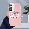 Для OPPO A18 A38 A54 A60 A96 Reno12 F 8T 8Z Vivo V30 V40 Y15s Y22 Y27 Y30 Y36 мультяшный милый кот мягкий силиконовый чехол для телефона карамельного цвета