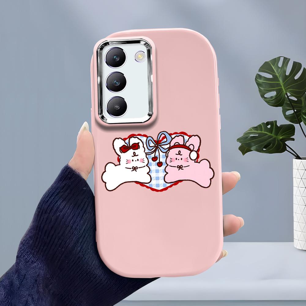 Для OPPO A18 A38 A54 A60 A96 Reno12 F 8T 8Z Vivo V30 V40 Y15s Y22 Y27 Y30 Y36 мультяшный милый кот мягкий силиконовый чехол для телефона карамельного цвета