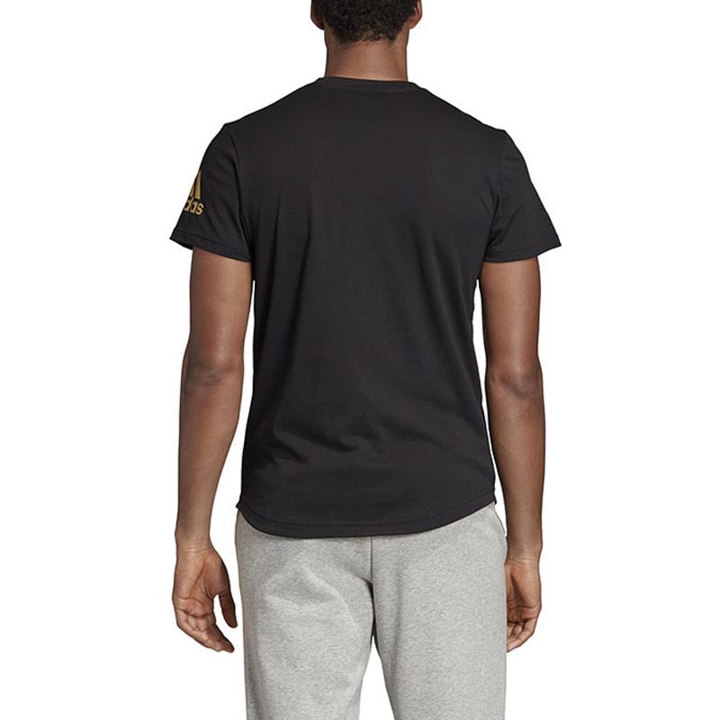 Adidas T Shirts Men's Black Crew Neck Moderate Straight Fit ED7258