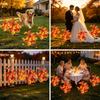 Fall Solar Lights Outdoor Decorative,Maple Leaf Stakes Lights, 2Pack | IP65 Waterproof 138Led Solar Lights Outdoor, Autumn Decor for Yard, Pathway,