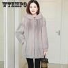 Winter Models of Imitation Mink Fur Coat Loose Mink Fur Coat Women's Hooded Mid-length Thickening