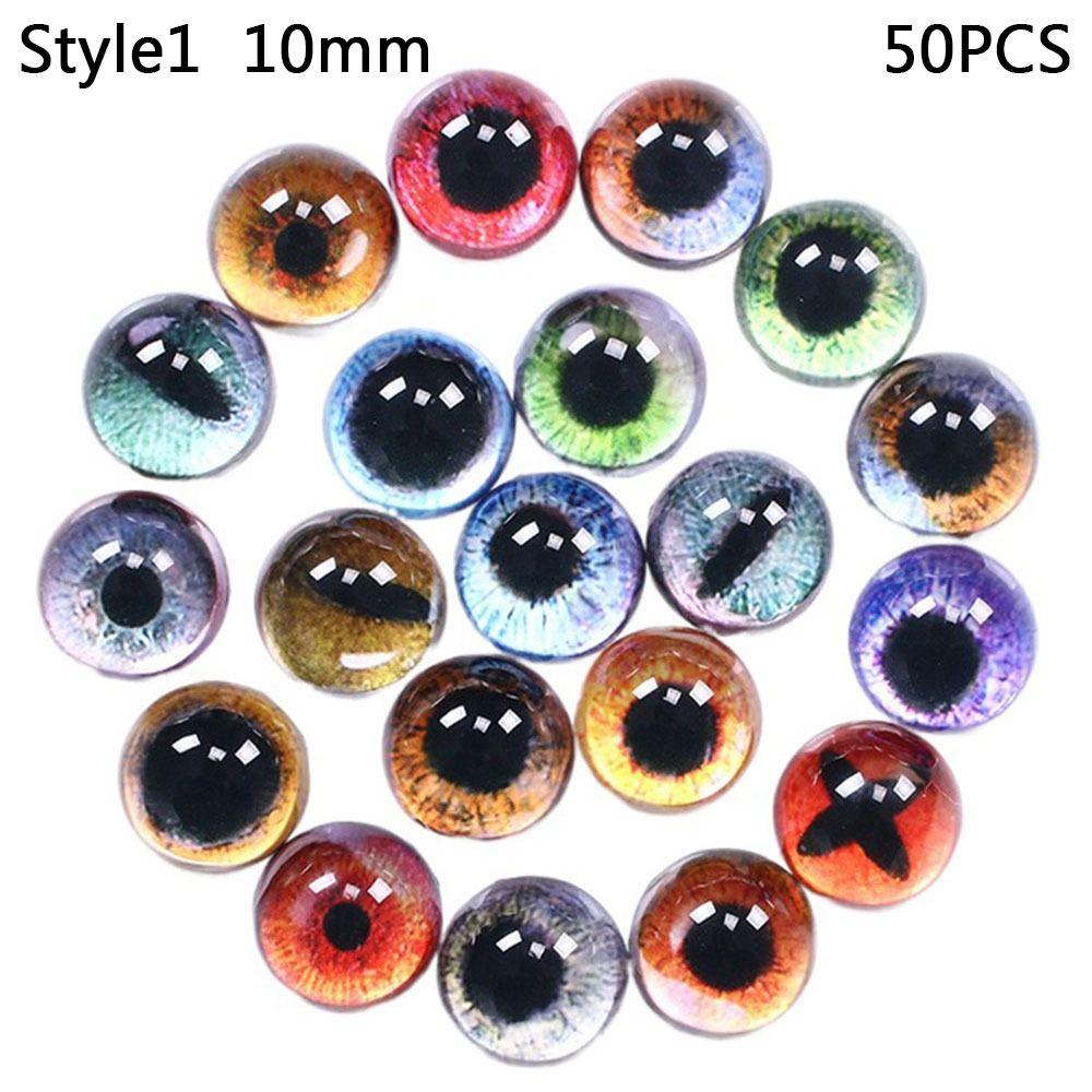 50pcs/25Pairs 8/10mm Time Gem Toy Dinosaur Animal Eyes Glass Dolls Eyes Doll Eyeballs DIY Crafts