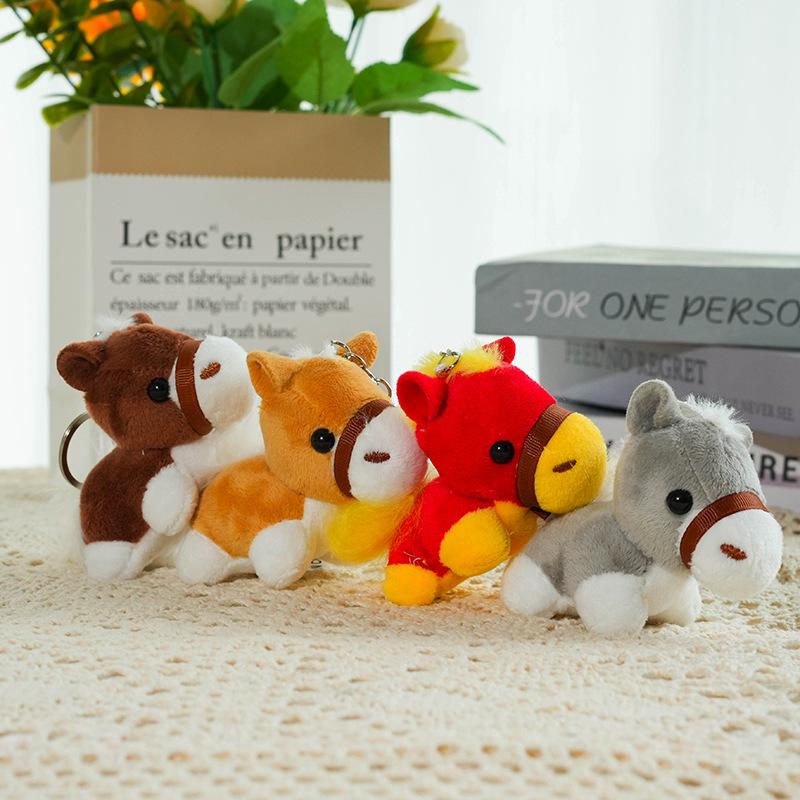 1 шт. Мягкий кулон-кукла «Милый пони» Талисман года Красочный маленький конь Брелок Плюшевые игрушки Великолепный праздничный декор