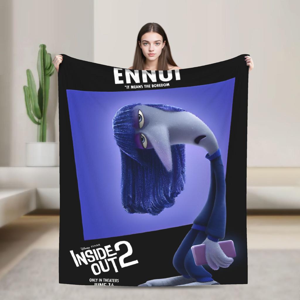 Inside Out 2 Cartoon Blanket Travel Office Flannel Throw Blanket For Outdoor Super Warm Custom Quality Bedspread