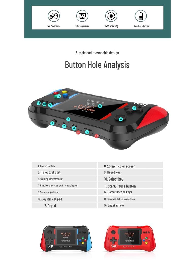 X7M Портативная ретро игровая консоль - Ностальгическая классическая мини-игрушка для детей