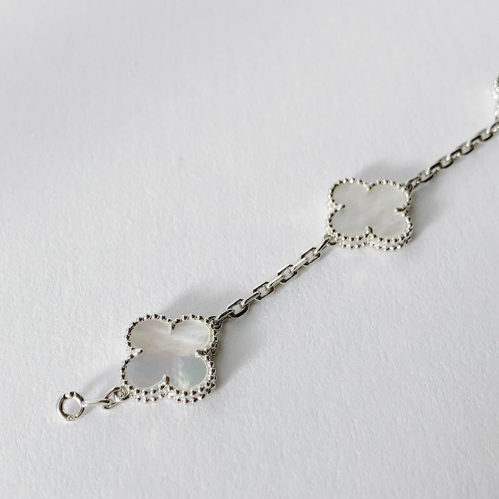 Браслет Clover 18K перламутровый жемчужный браслет золото x белый женский (Белое золото)