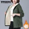 Corduroy Plus Velvet Padded Short Coat Women's Autumn and Winter Mothers Wear Loose Warm Lamb Wool Coat
