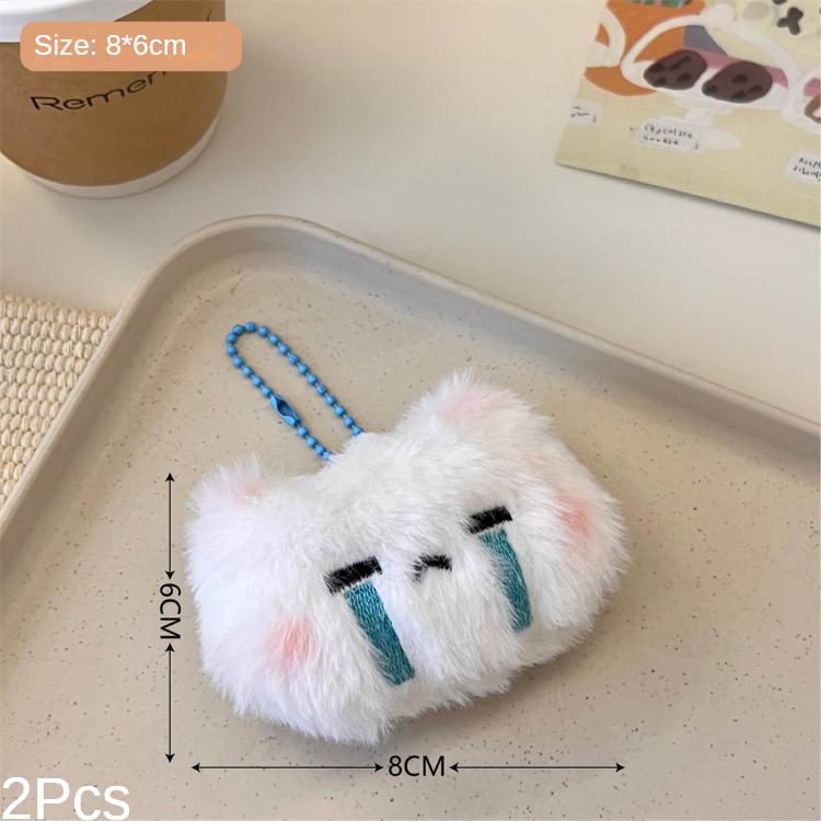 2Pcs Cute Plush Sweetheart Bunny Teddy Bear Pendant Student Backpack Decoration Accessories Girl Super Cute Keychain