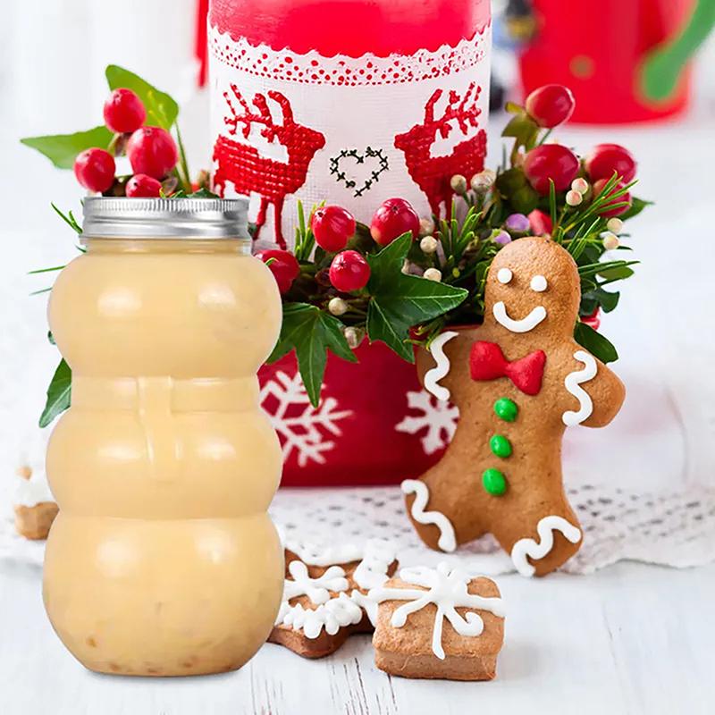 500Ml Christmas Tree Snowman Sweet Jar Candy Cookie Storage Box Juice Chocolate Gift Packing Diy Container New Year Decor Bottle