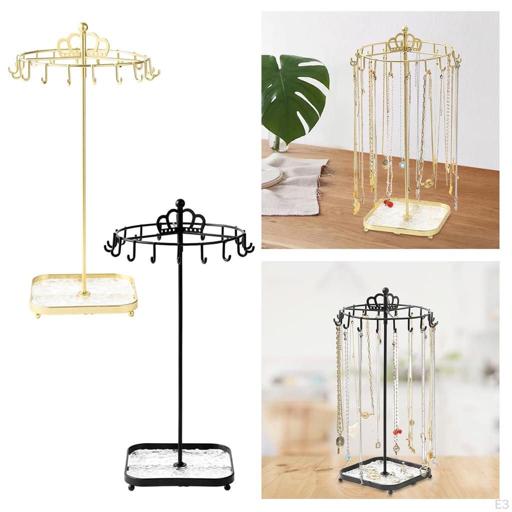 Вращающийся держатель для ювелирных изделий, стеллаж для выставки товаров, полка для хранения ожерелья и сережек, органайзер для