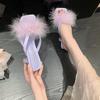 Fashion Slippers for Women Basic Slides Daily Strange High Heels Shoes for Women Solid Fur Summer Shoes