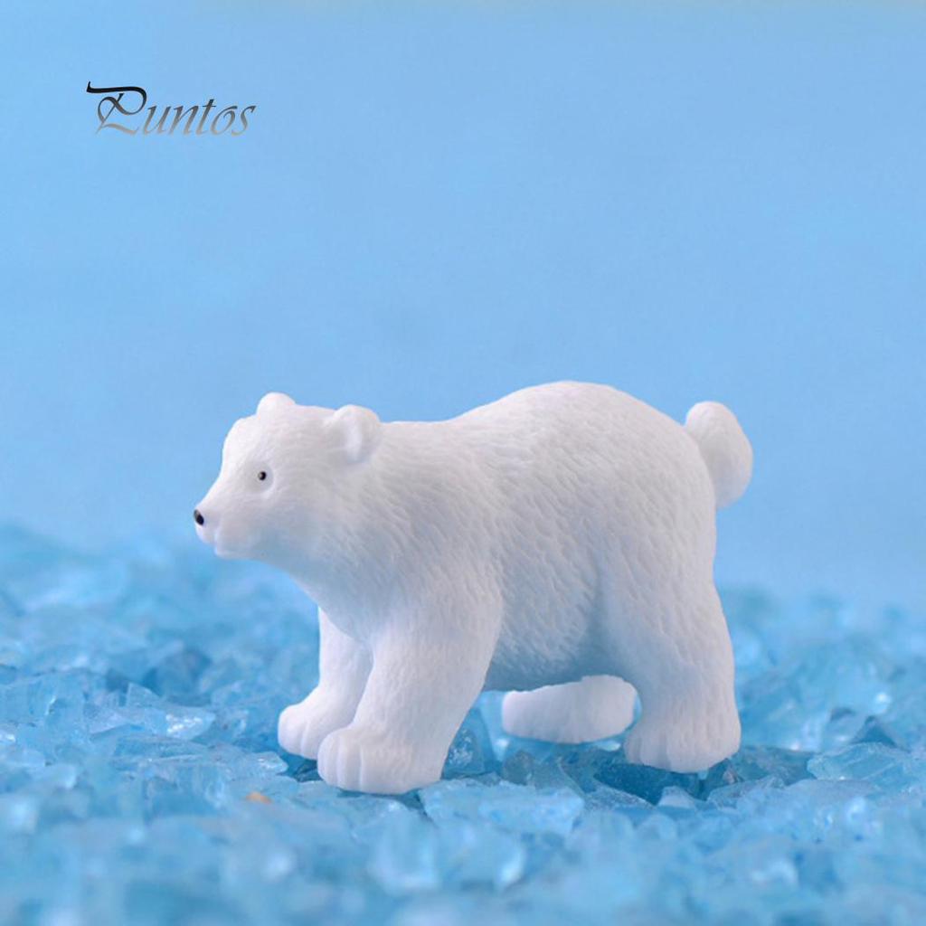 2шт милый белый медведь миниатюрный пейзаж бонсай орнамент настольное украшение подарок
