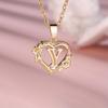 1 шт. золотого цвета 26 английских букв сердце ожерелье цветок кулон обручальное кольцо ювелирные изделия подарок на день Святого Валентина