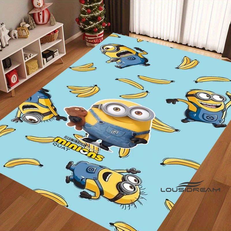 Cute Cartoon 3D-Printed Minions Rug—Suitable for Living Rooms, Bathrooms, Creative Doormats, Bedroom Rugs, and More.