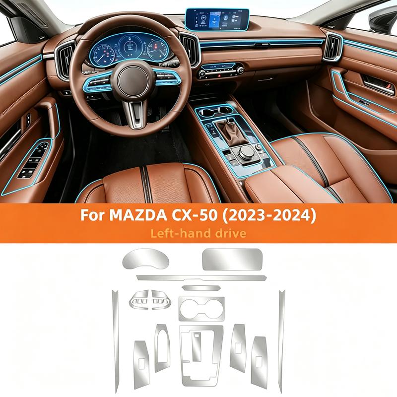 For MAZDA CX-50 CX50 -2024 Interior Transparent TPU Protective Film Center Console Media Dashboard PPF Anti-scratch Film
