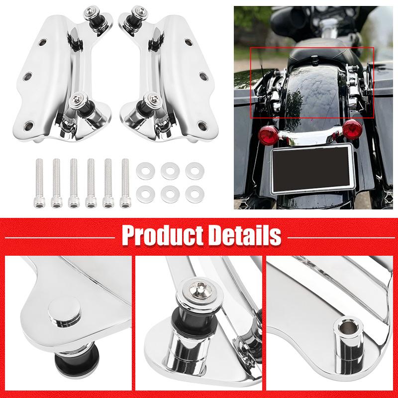 Chrome Motorcycle Detachable Sissy Bar Rack 4 Point Docking Hardware Mounting Kit For Harley Touring Road Glide Road King 09-13