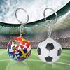 Vivid Color Exquisite Pattern Compact Size World Cup Theme Hang PVC Football Keychain Key Ring Bag Charm Football Lover