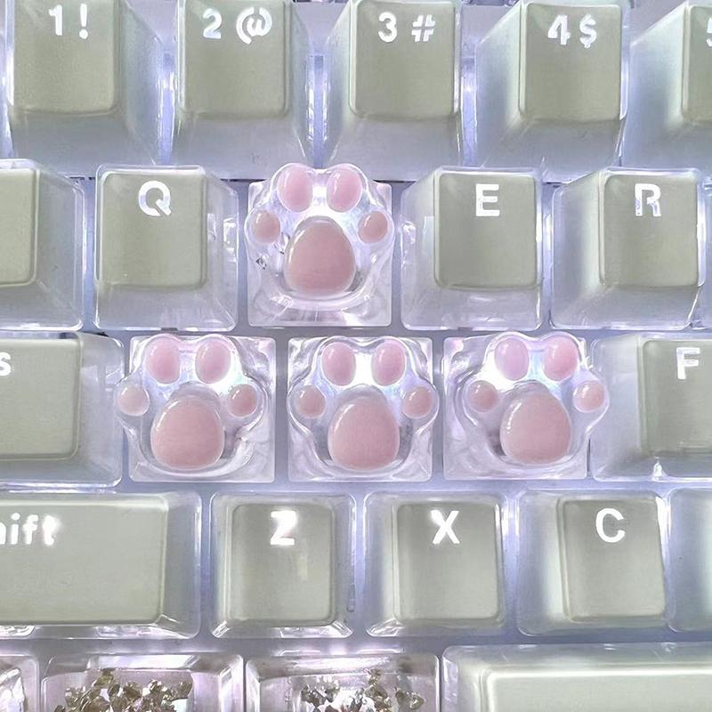 Механическая клавиатура Смола Keycap кошачьи лапки Pad Прозрачная подсветка RGB Wasd Стрелка Esc Клавиша мультяшный милый Oem Xda Cherry Profile Mx Switch