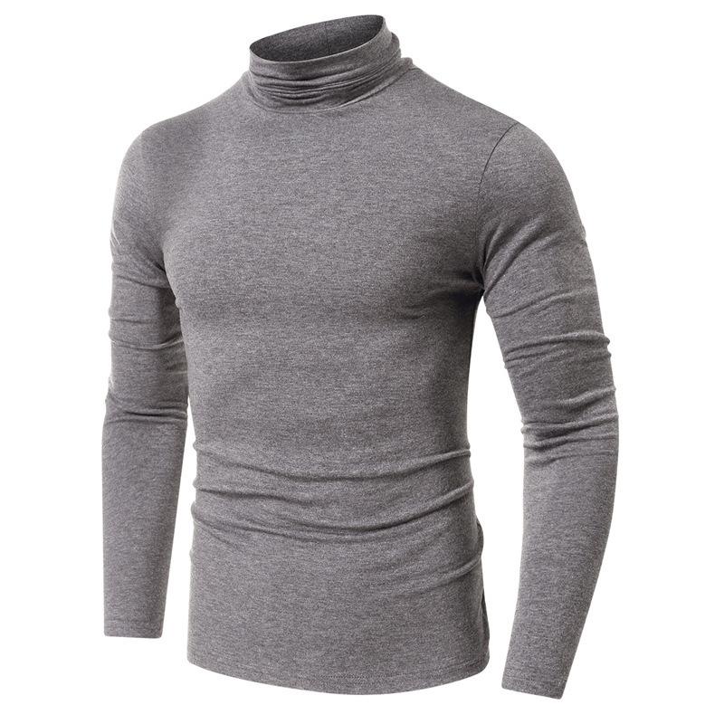 Men S Long Sleeve Fitness T Shirt High Neck Casual Sports Top