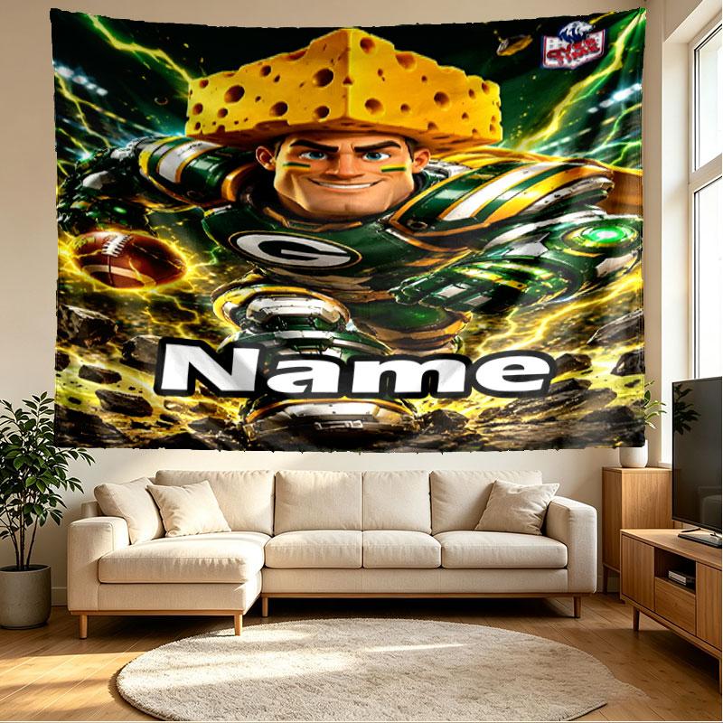 Custom Name Personalized NFL Print Tapestry, Wall Art Decor, Bedroom, Dorm, Apartment, LivingRoom, Party Backdrop, Gift for Birthday