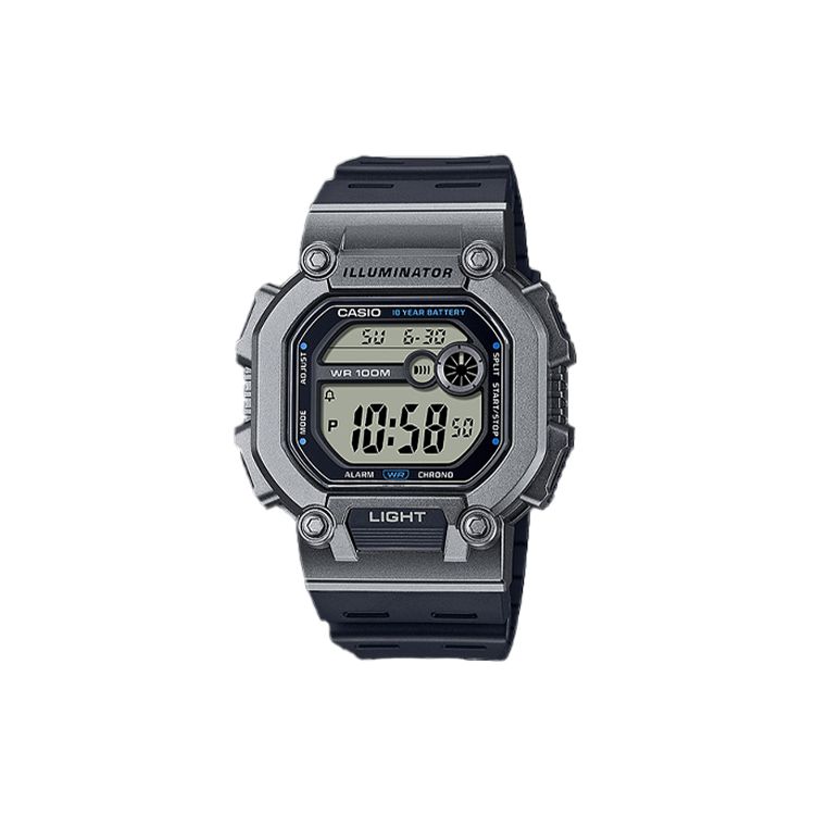 Casio Серия для молодежи Силиконовые Квадратные Классические Десятилетняя Батарея Водонепроницаемые Спортивные Модные Квадратные Часы Кварцевый Механизм Ремешок из Смолы Мужские часы W-737H-1A2