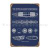 Hindenburg German Zeppelin Airship Detailed Blueprint Diagrams Gift Metal Signs Cinema Rusty Retro Create Cave Tin Sign Poster