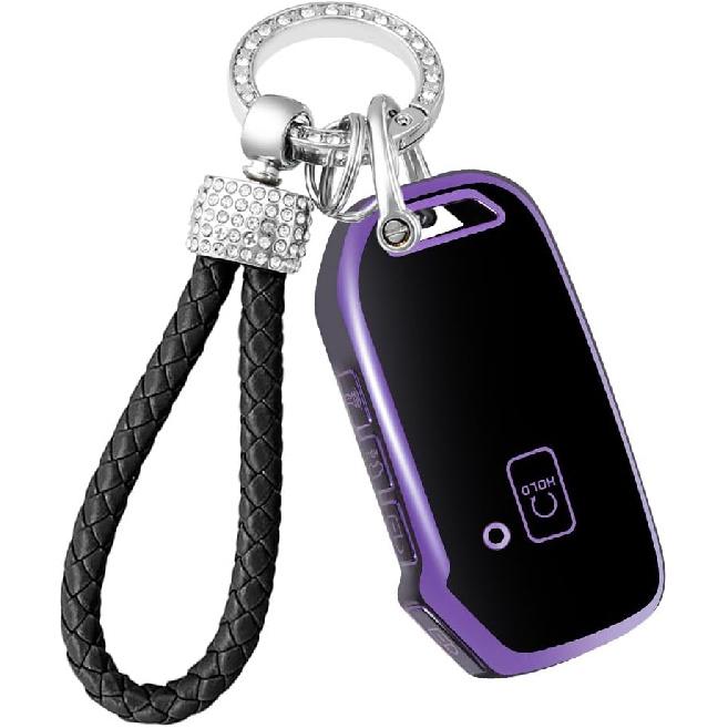 for VW Key Fob Cover with Keychain, Full Protection Key Fob Case Cover Fits for VW Volkswagen Jetta Beetle Tiguan Passat Polo Golf Car Accessories