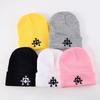 Knitted hat autumn and winter new embroidered cross pullover hat men's personality street hip hop cold hat women's tide