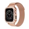 Роскошный металлический ремешок + чехол для Apple Watch Series 9 8 7 6 5 SE 4 38/40/41/42/44/45 мм браслет с бриллиантами и жемчугом для iWatch UItra 2