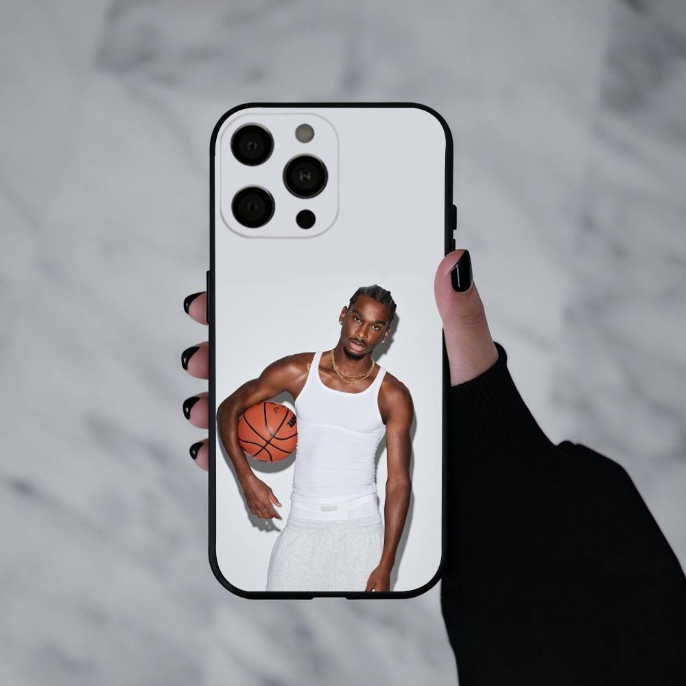 SGA B-Баскетбол G-Защита S-Ша Чехол для телефона Для iPhone 17pro,16,15,14,13,12,11 Plus,Pro Max,XS,Мягкий силиконовый Черный чехол