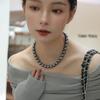 Остров Дайв Черная Жемчужная Цепочка Ши Цзя, Ожерелье-Цепочка с Мелким Круглым Кольцом-Застежкой, Инкрустированным Фианитами, Цепочка для Свитера