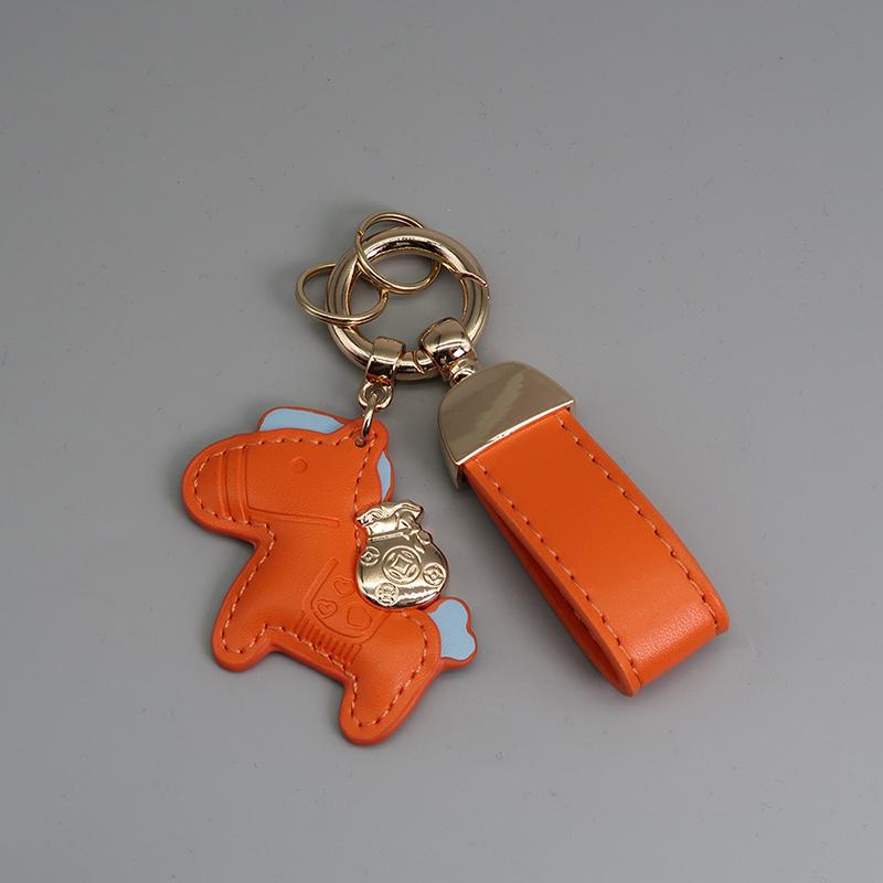 Женский брелок для ключей из искусственной кожи в виде лошади, милый брелок в виде пони, аксессуары для сумки, брелок для ключей, мода