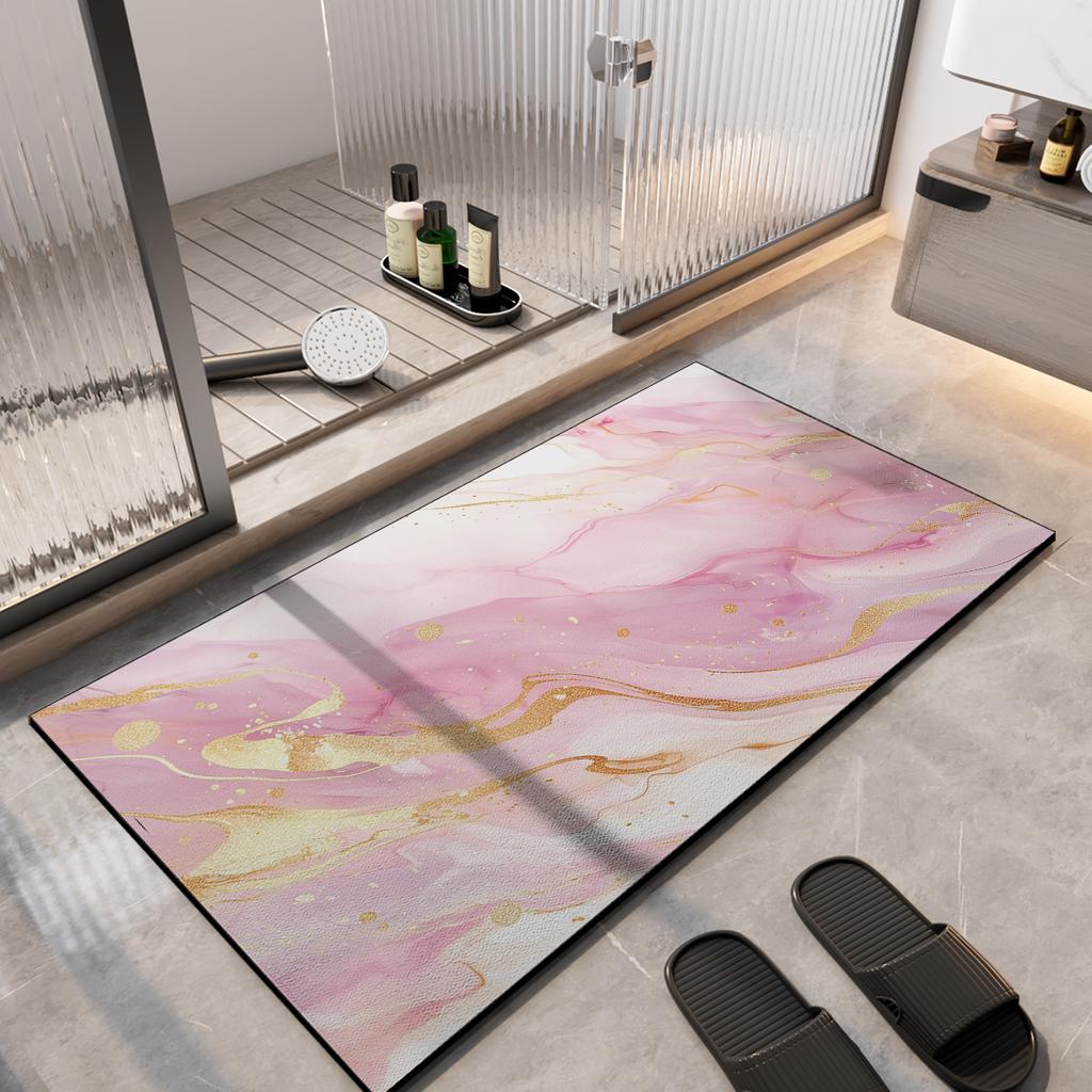 Nordic Bathroom Rug Absorbent Bath Mat Non Slip Floor Mats Quick Dry Bathtub Shower Pad Toilet Carpet Entrance Doormat Washable