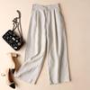 Women's Wide-leg Pants Linen Thin Casual Pants Professional Women's Pants Loose Nine-point Pants