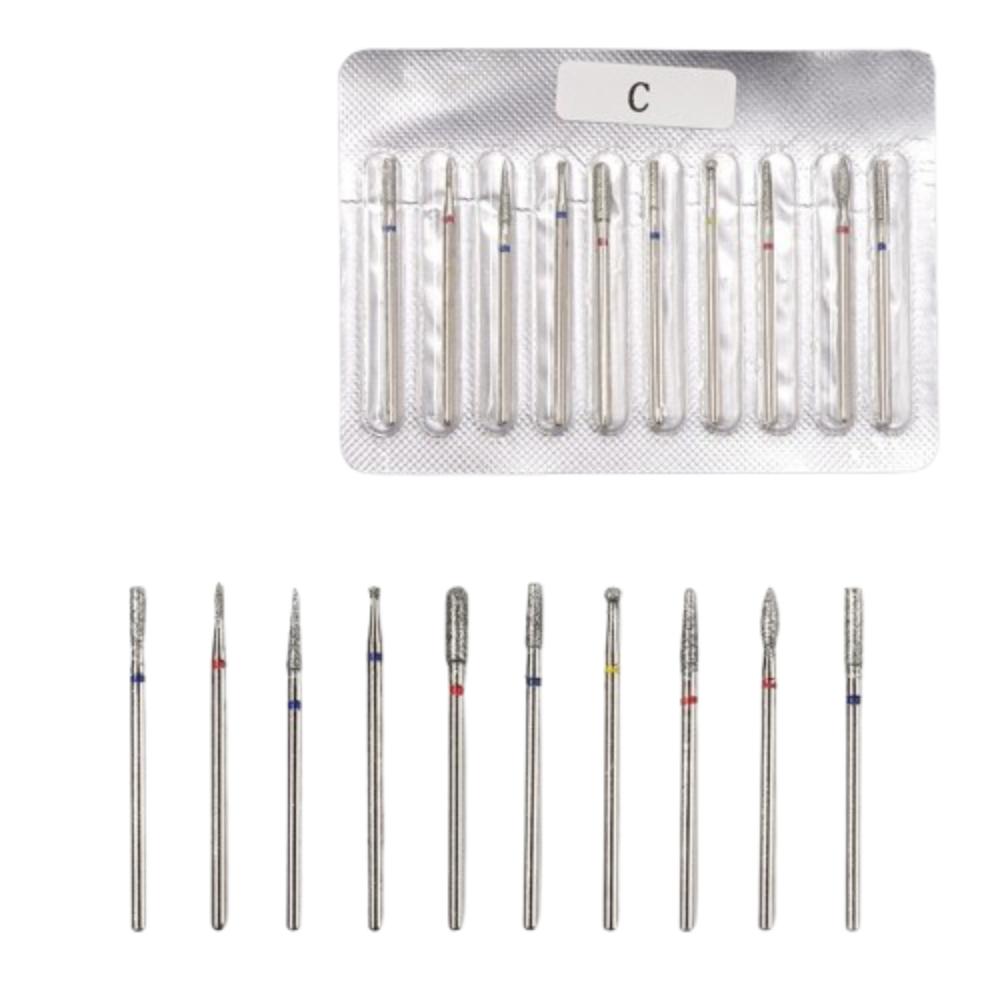 Набор из 10 штук полировальных головок для ногтей высокой твердости для удаления кутикулы и шлифовки ногтей, инструмент для ногтей