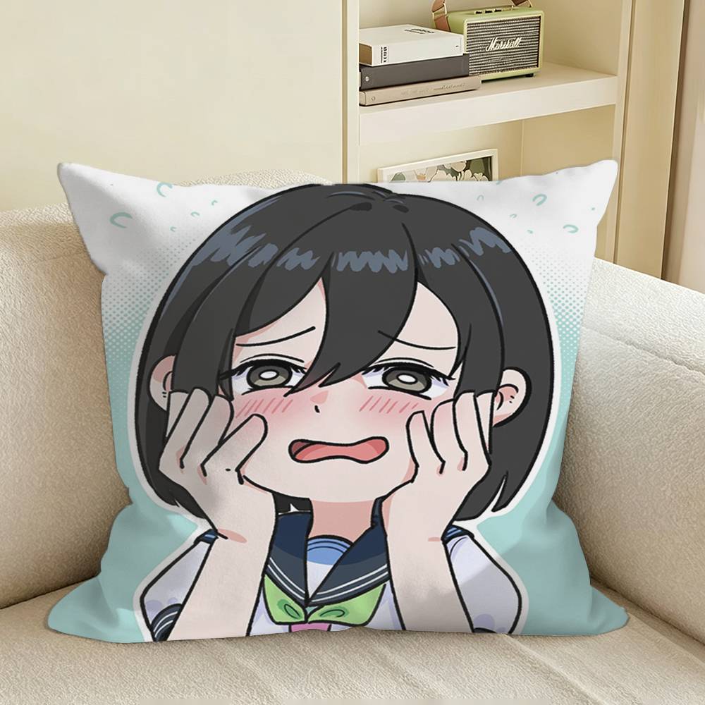 Miyu SSuzuki Anime Polar Opposites S Square Sofa Pillow Cover Solid Color Living Room Home Decor Cushion Case