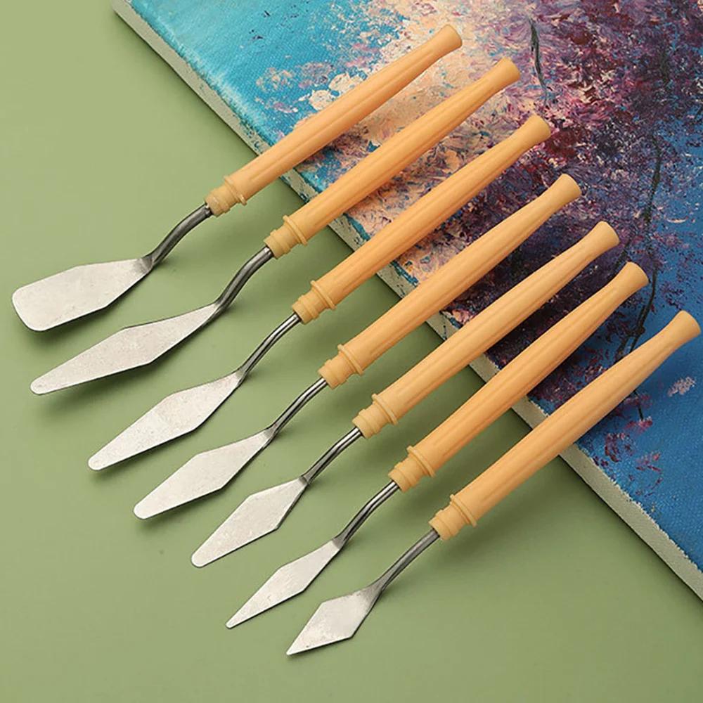 7Pcs Cake Palette Knife for Baking Oil Paint Knives Painting Spatula for Art Small Clay Tools Cake Decorating/Design 1023413